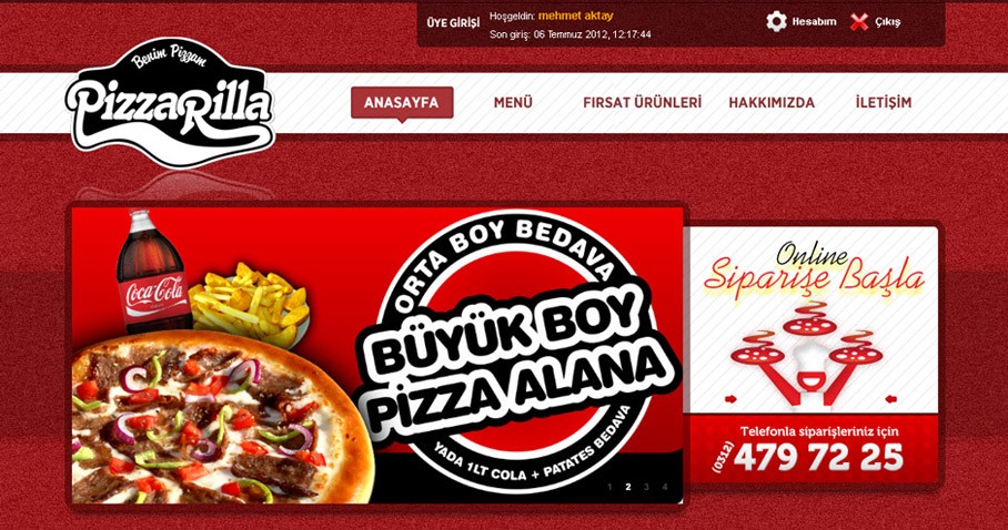Pizzarella Web Sitesi Tasarımı BP