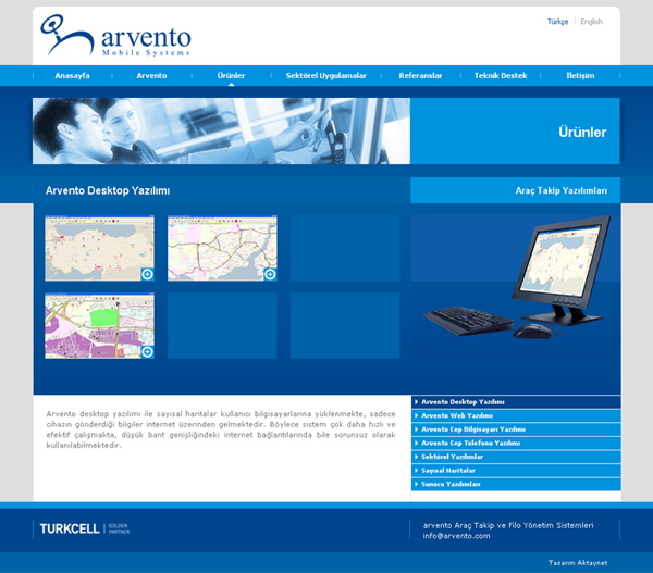 Arvento Web Sitesi Tasarımı 2008 05