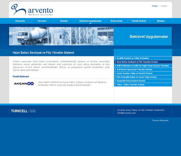 Arvento Web Sitesi Tasarımı 2008 06