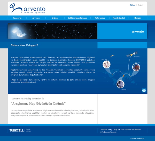 Arvento Web Sitesi Tasarımı 2008 07
