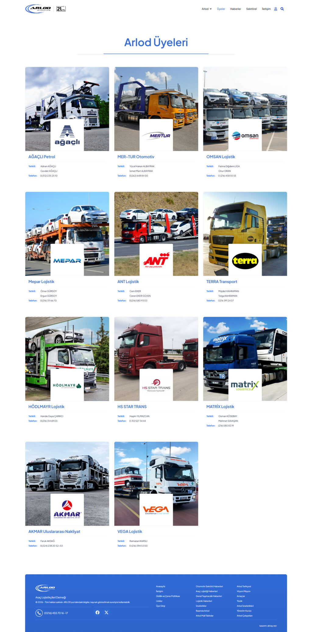 Arlod Dernek Web Sitesi Tasarımı s 02