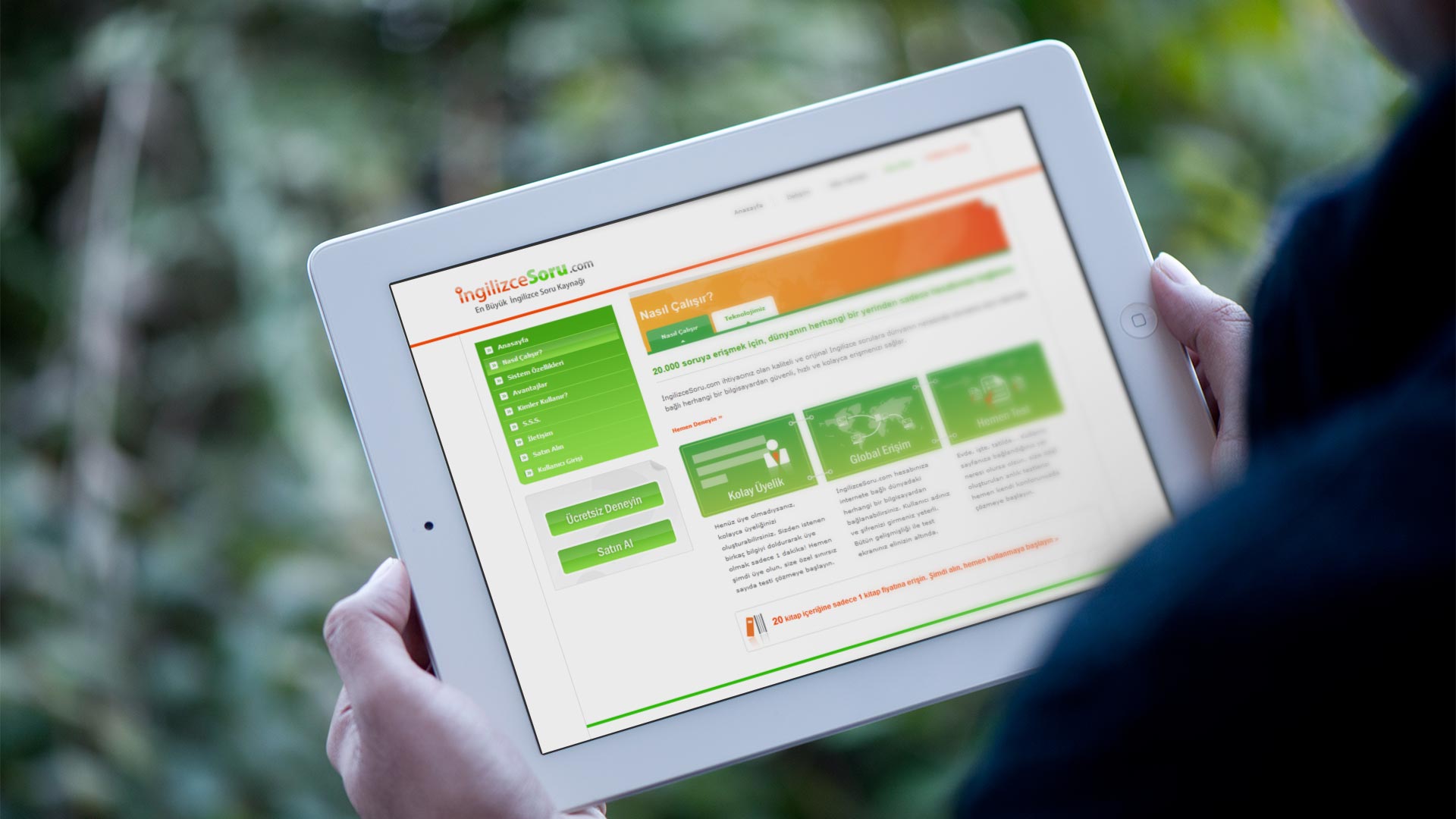 ingilizcesoru.com Web Sitesi Arayüz Tasarımı 02