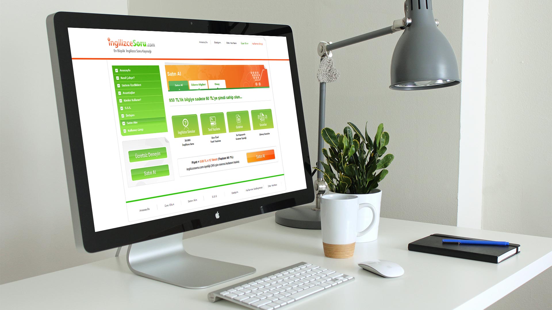 ingilizcesoru.com Web Sitesi Arayüz Tasarımı 03